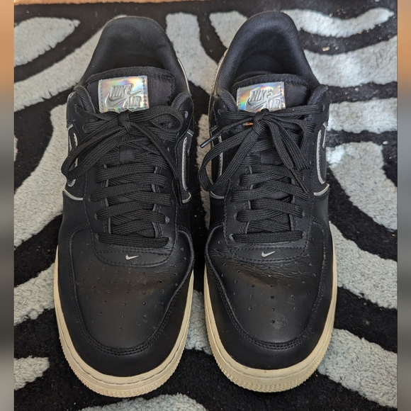 Nike Airforce 1 Black Metallic Sneakers- size 9 - Picture 7 of 7